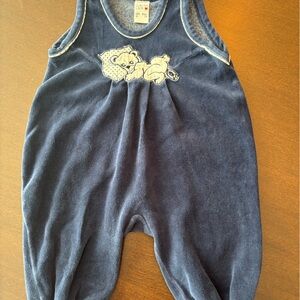 Navy Blue Kids One Piece with Bear Design